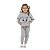 Conjunto Inverno  moletom feminino infantil  Mescla Gatinho - Imagem 1