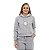 Conjunto Inverno moletom peluciado feminino com capuz e bolso canguru adulto mescla smile - Imagem 2