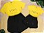 Conjunto verão Mãe e Filha: Shorts Preto com Camiseta Amarela 'Cultive Pensamentos Positivos' - Tamanhos 2 ao GG - Imagem 2