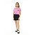 Conjunto verão Feminino: Short Preto e Camiseta Rosa Blush com Bolsinho Florido - Imagem 2