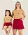 Conjunto verão Mãe e Filha Camiseta estampada juramento e Shorts Bordô - Tamanhos 2 ao GG - Imagem 1