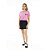 Conjunto verão Feminino: Short Preto e Camiseta Rosa Blush com Bolsinho Florido - Imagem 2