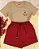 Conjunto Infantil Cereja c/ Shorts Bordô 2 ao 14 - Imagem 1