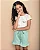 Conjunto Infantil Seja Leve c/ Shorts Verde 2 ao 14 - Imagem 1