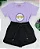 Conjunto Infantil Smile Lilás c/ Short Preto 2 ao 14 - Imagem 1