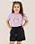 Conjunto Infantil Smile Lilás c/ Short Preto 2 ao 14 - Imagem 2