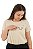 Kit Mãe e Filha Camiseta Bege Bordada Que Seja Leve - Tamanhos 2 ao G3 - Imagem 3