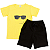 Conjunto De Verão Para Meninos: Camiseta Amarela Shorts Preto - Imagem 1