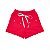Shorts Bolso Quadrado Feminino Adulto Vermelho - Imagem 1