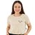 T-Shirt verão Feminina Adulta camiseta bege bordada seja leve P ao G3 - Imagem 1