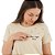 T-Shirt verão Feminina Adulta camiseta bege bordada seja leve P ao G3 - Imagem 2