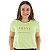 T-Shirt verão Feminina Adulta camiseta verde pistache cultive pensamentos positivosP ao G3 - Imagem 1