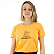 T-Shirt verão Feminina Adulta camiseta laranja paradise livro flores P ao G3 - Imagem 1