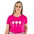 T-Shirt verão Feminina Adulta camiseta rosa pink margaridas P ao G3 - Imagem 1
