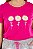 T-Shirt verão Feminina Adulta camiseta rosa pink margaridas P ao G3 - Imagem 2