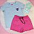 Conjunto verão Mãe e Filha: Camiseta Bordada Stitch e Shorts pink - Tamanhos 2 ao GG - Imagem 3