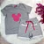 Conjunto Infantil Short Cinza c/ Camiseta Cinza Rosa 2 ao 14 - Imagem 2