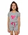 Conjunto Infantil Short Cinza c/ Camiseta Cinza Rosa 2 ao 14 - Imagem 3