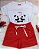 Conjunto Infantil Pandas c/ Shorts Vermelho 2 ao 14 - Imagem 1