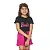 Conjunto Infantil Barbie Preto c/ Shorts Pink 2 ao 14 - Imagem 3