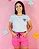 Conjunto Infantil Stitch Azul c/ Short Pink 2 ao 14 - Imagem 4