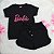 Conjunto Feminino camiseta Preta Barbie +Short Boxer P ao GG - Imagem 3