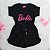 Conjunto Feminino camiseta Preta Barbie +Short Boxer P ao GG - Imagem 4