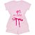 Conjunto Feminino camiseta Rosa Barbie +Short Rosa bb P ao GG - Imagem 2