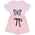 Conjunto Feminino camiseta Rosa borboleta +Short Rosa bb P ao GG - Imagem 2