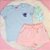 Conjunto Feminino Stitch – Camiseta Azul + Short rosa claro - Imagem 3
