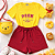 Conjunto verão infantil menina ursinho pooh shorts bordô - Imagem 1