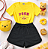 Conjunto verão infantil menina ursinho pooh shorts preto - Imagem 1