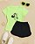 Conjunto Infantil Menina Minnie Camiseta + Shorts preto 2 a 14 - Imagem 1
