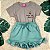 Conjunto Infantil Menina camisa cereja Shorts Babado 2 a 14 - Imagem 1