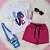 Conjunto Infantil Menina camisa Stitch  Shorts Pink  2 a 14 - Imagem 2
