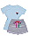 Conjunto Infantil Menina Camisa Azul Stitch Shorts Mescla 2 a 14 - Imagem 5