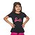 Conjunto Infantil Menina Camisa Preta Barbie Shorts Pink 2 a 14 - Imagem 4