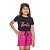 Conjunto Infantil Menina Camisa Preta Barbie Shorts Pink 2 a 14 - Imagem 3
