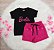 Conjunto Infantil Menina Camisa Preta Barbie Shorts Pink 2 a 14 - Imagem 2