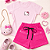 Conjunto Infantil Menina Camisa Rosa Hello Kitty Shorts Pink  2 a 14 - Imagem 1