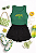 Conjunto Verão Infantil Meninas Regata Verde Brasil Shorts Preto - Imagem 2