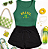Conjunto Verão Infantil Meninas Regata Verde Brasil Shorts Preto - Imagem 1