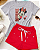 Conjunto Infantil Menina Camisa Mescla Minnie Shorts Vermelho 2 a 14 - Imagem 1
