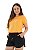 Conjunto Verão Feminino Camiseta Laranja Coração Shorts Preto P ao GG - Imagem 2