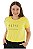 Conjunto Verão Feminino Camiseta Amarelo Grow  Shorts Preto P ao GG - Imagem 3