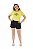 Conjunto Verão Feminino Camiseta Amarelo Inspire  Shorts Preto P ao GG - Imagem 3