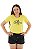 Conjunto Verão Feminino Camiseta Amarelo Inspire  Shorts Preto P ao GG - Imagem 1