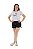 Conjunto Verão Feminino Camiseta Branco Happy Shorts Preto P ao GG - Imagem 3