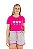 Conjunto Verão Feminino Camiseta Pink Margaridas  Shorts Gelo P ao GG - Imagem 1