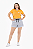 Conjunto Verão Feminino Camiseta Laranja Coração Shorts Mescla P ao GG - Imagem 2